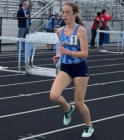 Taylor Gibson races during the winter track season.