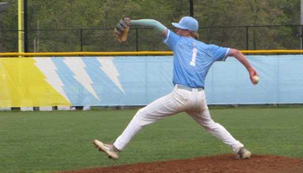Sophomore pitcher Dylan Herr fires from the mound.