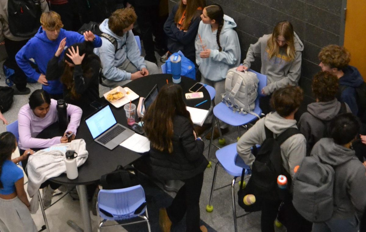 Students get creative as to where they eat lunch, as the new schedule pushes the whole student body into one of two time slots.