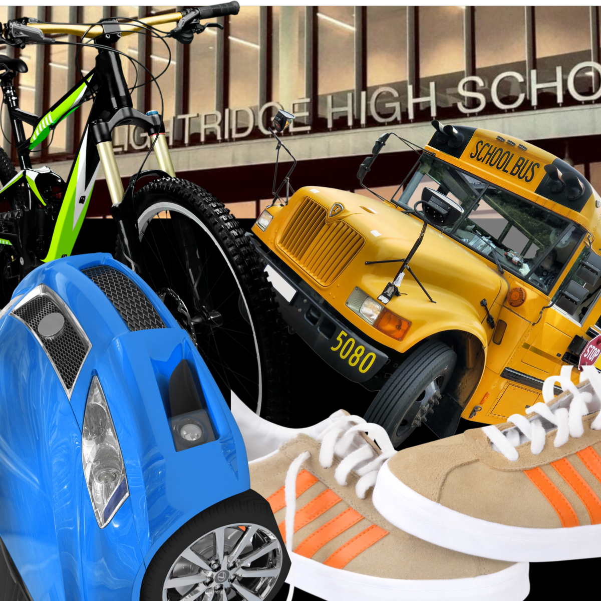 We tested out four different ways to get to school and are passing the (time) savings on to you!  Graphic by lightridgenews.com staff.