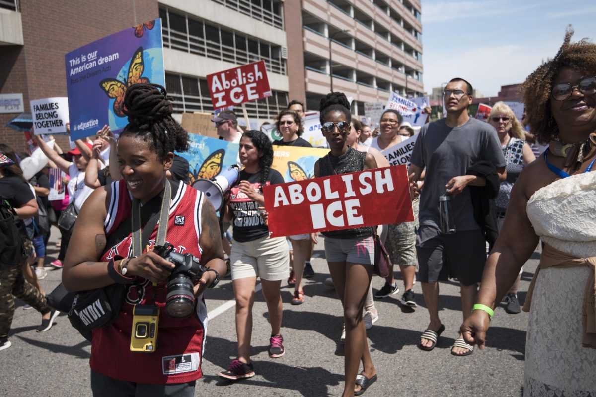 Protests against ICE, like this one in Minnesota, are not new, but fears among immigrants have ramped up since Trump took office again in January.  Photo provided by Navigate NM, via Creative Commons license.