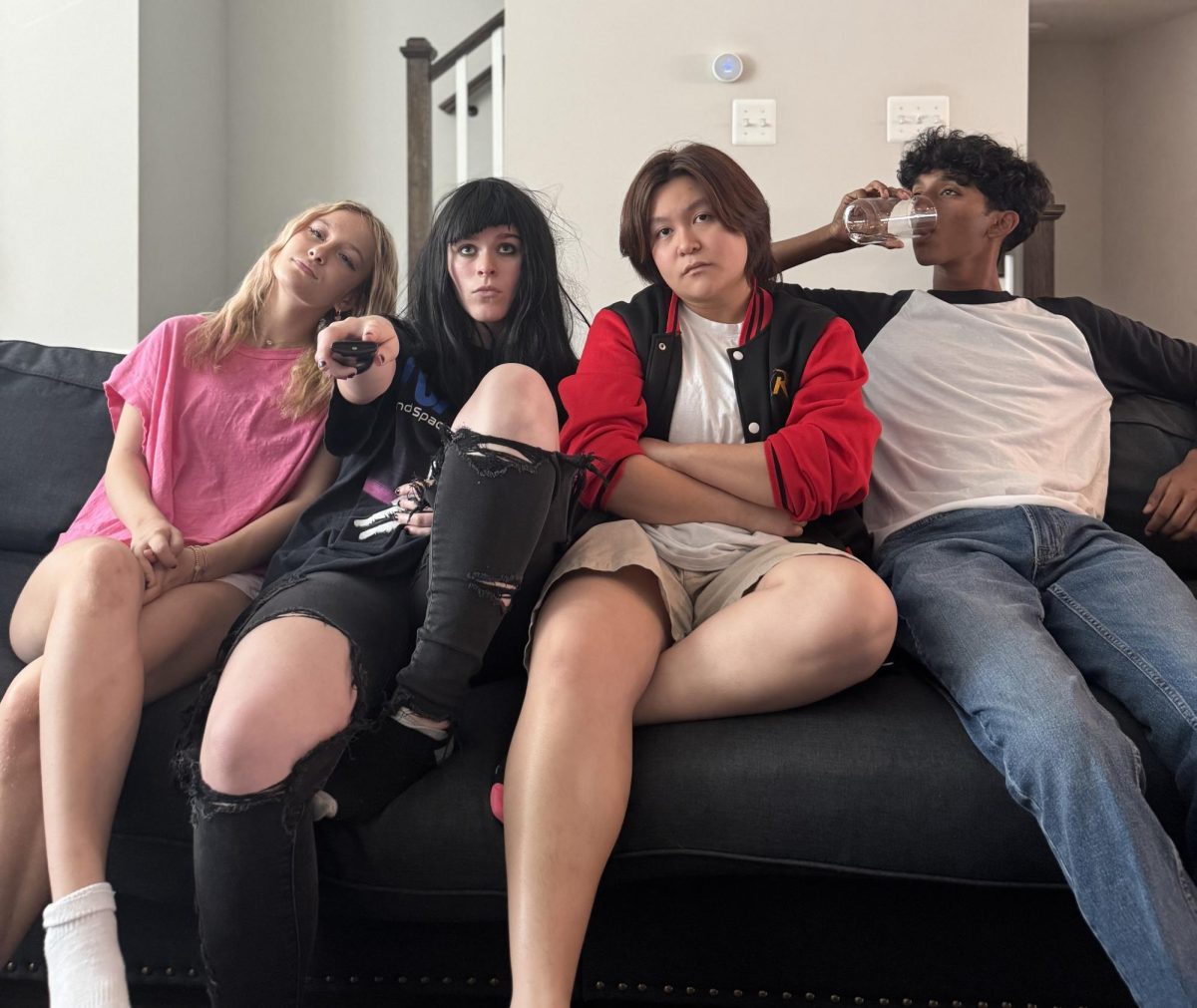  Imogene Sigler,  Sophie Coyle, Camden Sardool, and Nivedh Rao star in the short film,  "Square One."  The film was produced by a group of Lightridge Theatre students.