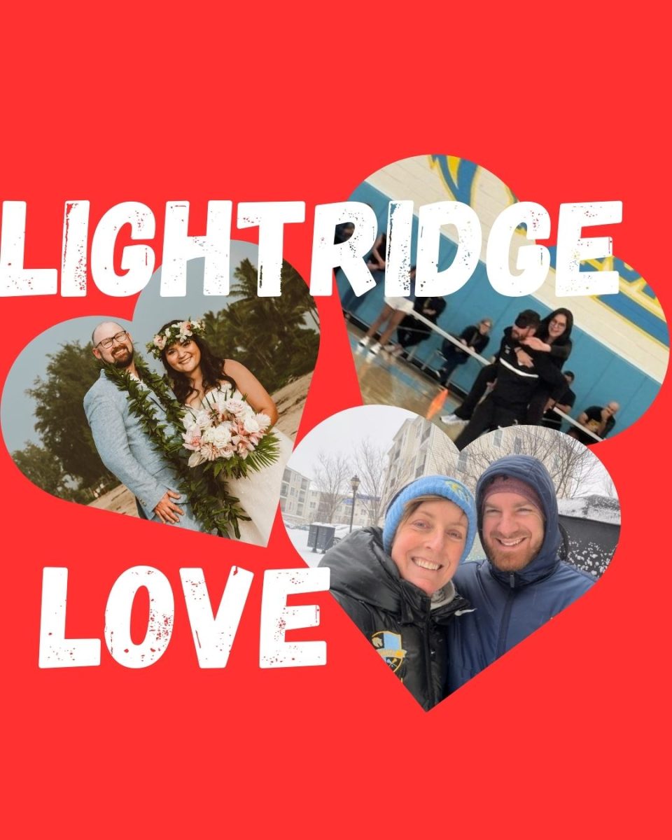 Over ten staff couples regularly roam the halls.  Image by Lightridge News with photos courtesy of Stephanie Cichoski, Meagen Zawistowski and Dominic Rutan,