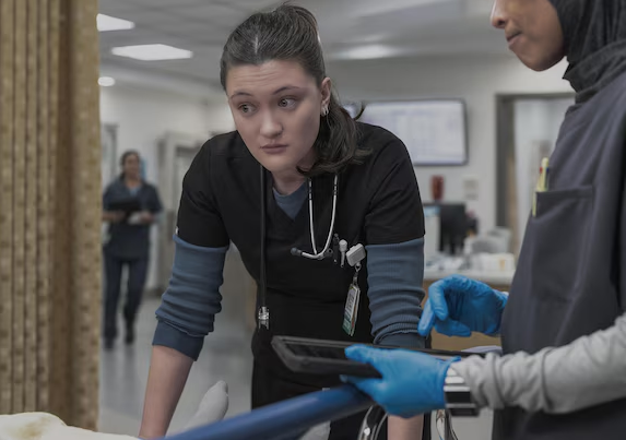 Dr. Trinity Santos, played by actress Isa Briones, frequently suffers from fans' double standard judgement.  The only cure is attention.  Photo courtesy of HBO.